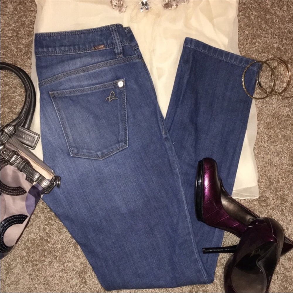 DL1961 Angel Mid Rise Skinny Ankle ASHBURY 26 Gold Toned Metal